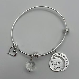 Heltzberg Diamonds Sterling Adjustable Bracelet ‘I Love You to the Moon & Back